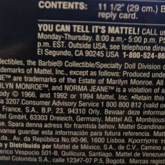 1997 Barbie Collector Edition Marilyn Monroe- Gentelmen Prefer Blondes - Picture 4 of 6